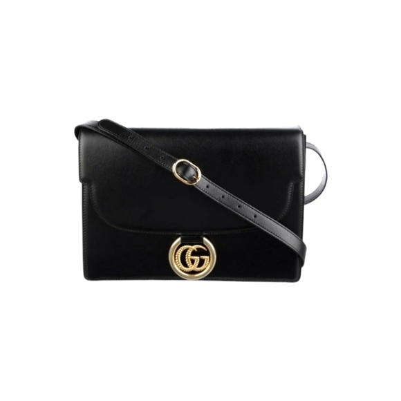 Gucci Black Leather GG Ring Azalea Shoulder Flap Bag Complete Set EUC - Picture 3 of 16